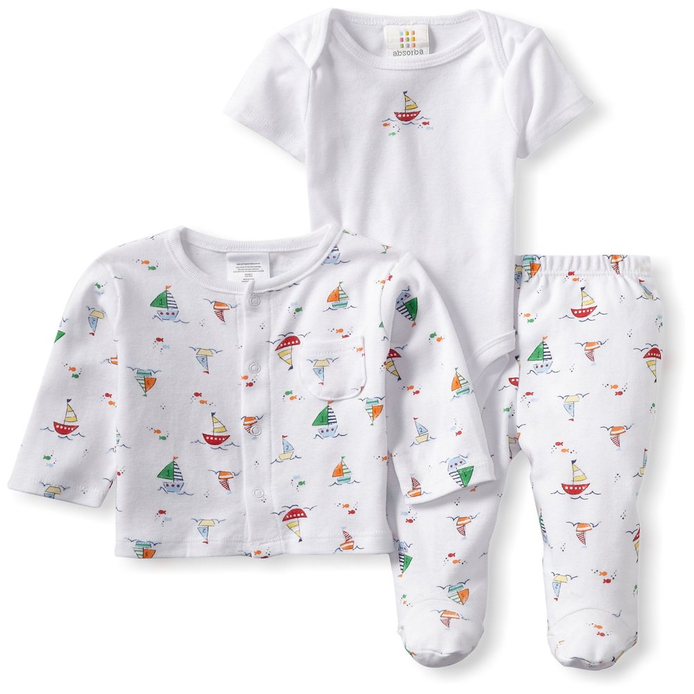 Disney ABSORBA Baby-Boys Newborn Multi Color Bodysuit And Footed Pan Set With Knit Top, Multi, 0-3 Months