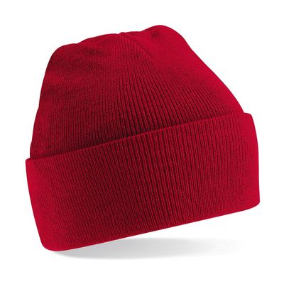 Beechfield Turn-up Beanie Baseball Cap, Red (Classic Red), One Size