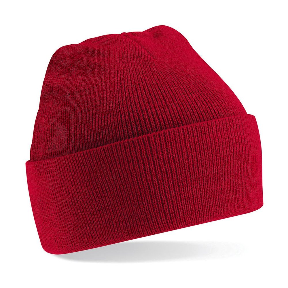 Beechfield Turn-up Beanie Baseball Cap, Red (Classic Red), One Size