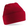 Beechfield Turn-up Beanie Baseball Cap, Red (Classic Red), One Size view 1