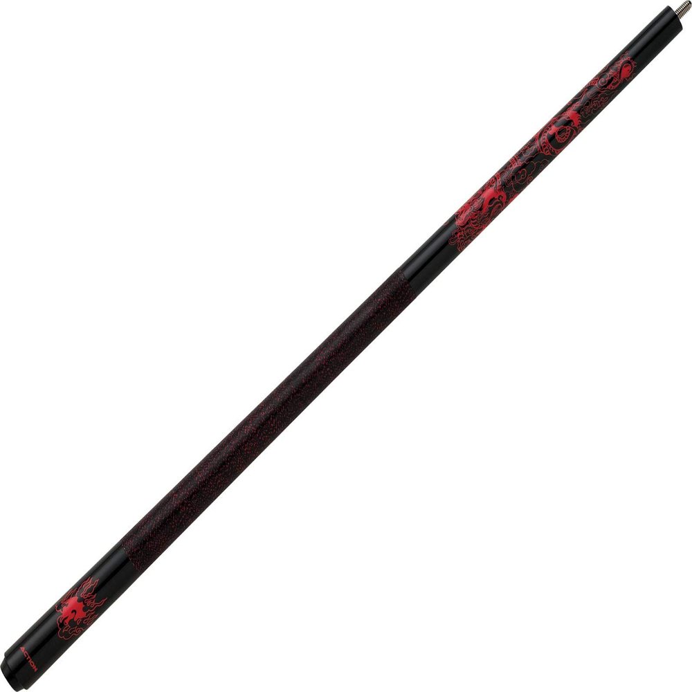 Action Impact IMP16 Black w/Oriental Red Dragon & Fire Pool/Billiards Cue Stick