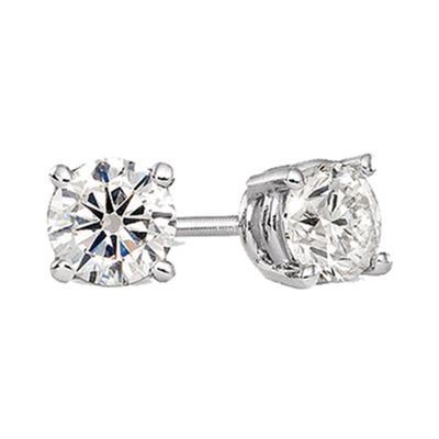 925 Sterling Silver 0.5 tcw Basket Setting 4MM Clear Round CZ Cubic Zirconia Nickel Free Stud Earrings