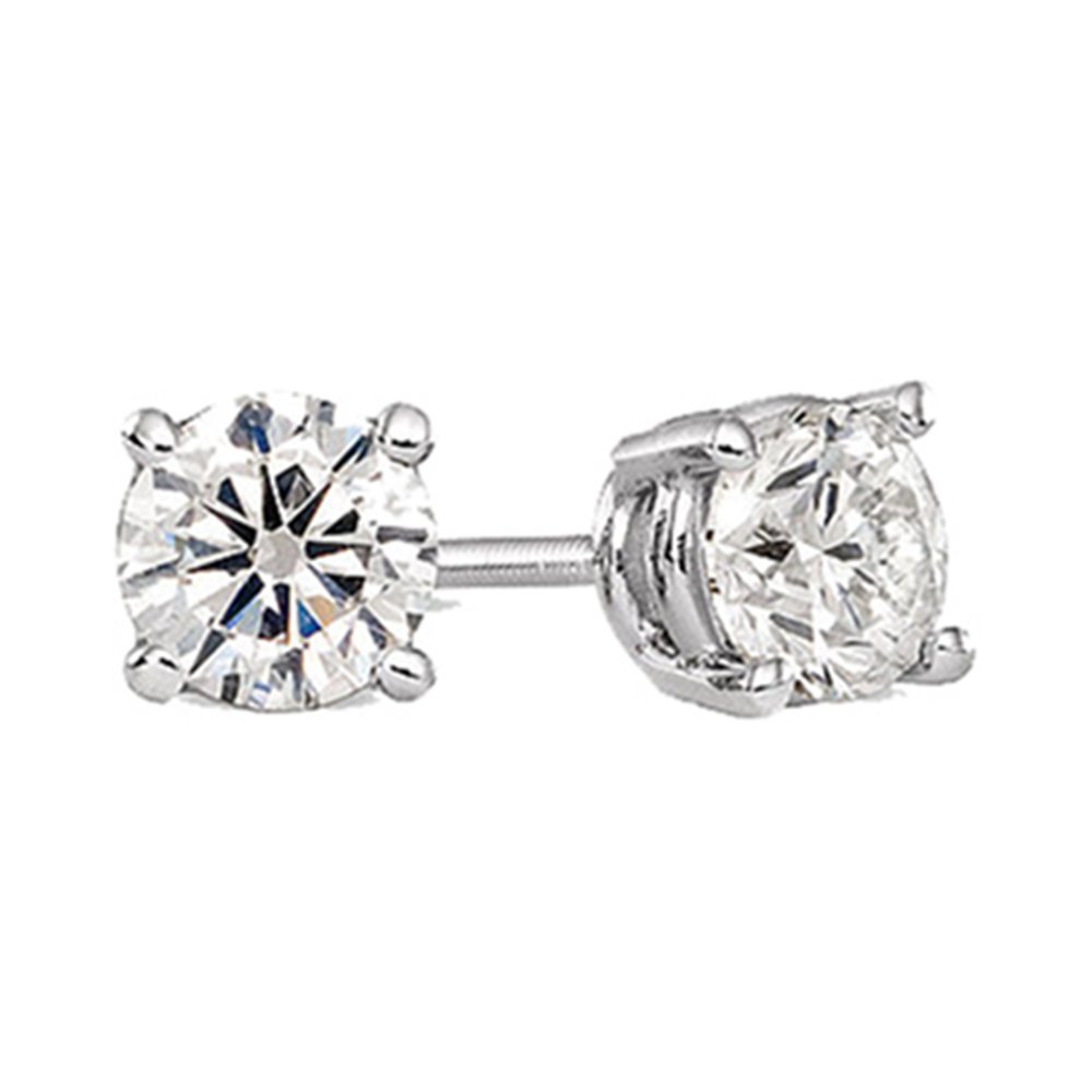 925 Sterling Silver 0.5 tcw Basket Setting 4MM Clear Round CZ Cubic Zirconia Nickel Free Stud Earrings