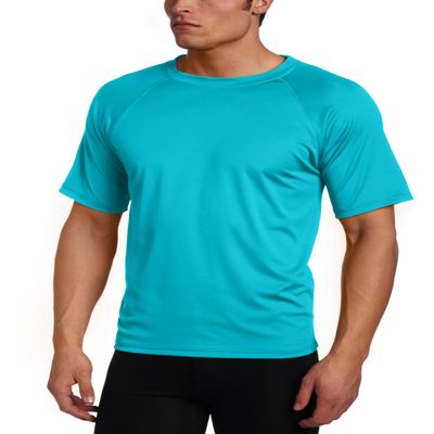 Kanu Surf Mens Swim Shirt with Short Sleeves  UPF 50+ Rash Guard for Men with Quick-Dry Fabric (Small)