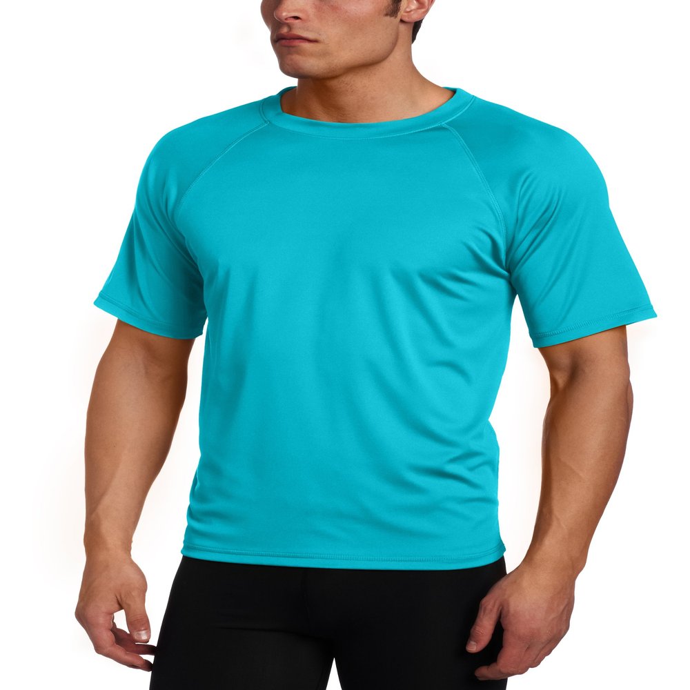 Kanu Surf Mens Swim Shirt with Short Sleeves  UPF 50+ Rash Guard for Men with Quick-Dry Fabric (Small)