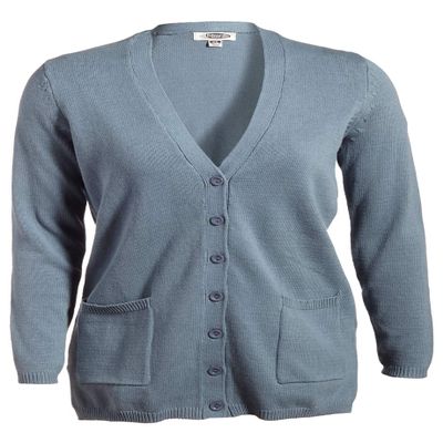 Edwards Ladies' V-Neck Long Cardigan Sweater X-Small Slate Blue