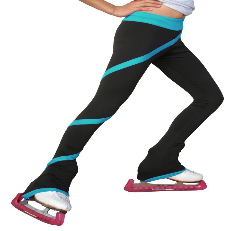 Chloe Noel P06 Spiral Skate Pants w/ Swarovski Crystals (Turquoise w/ Swarovski Crystals, Child XS)