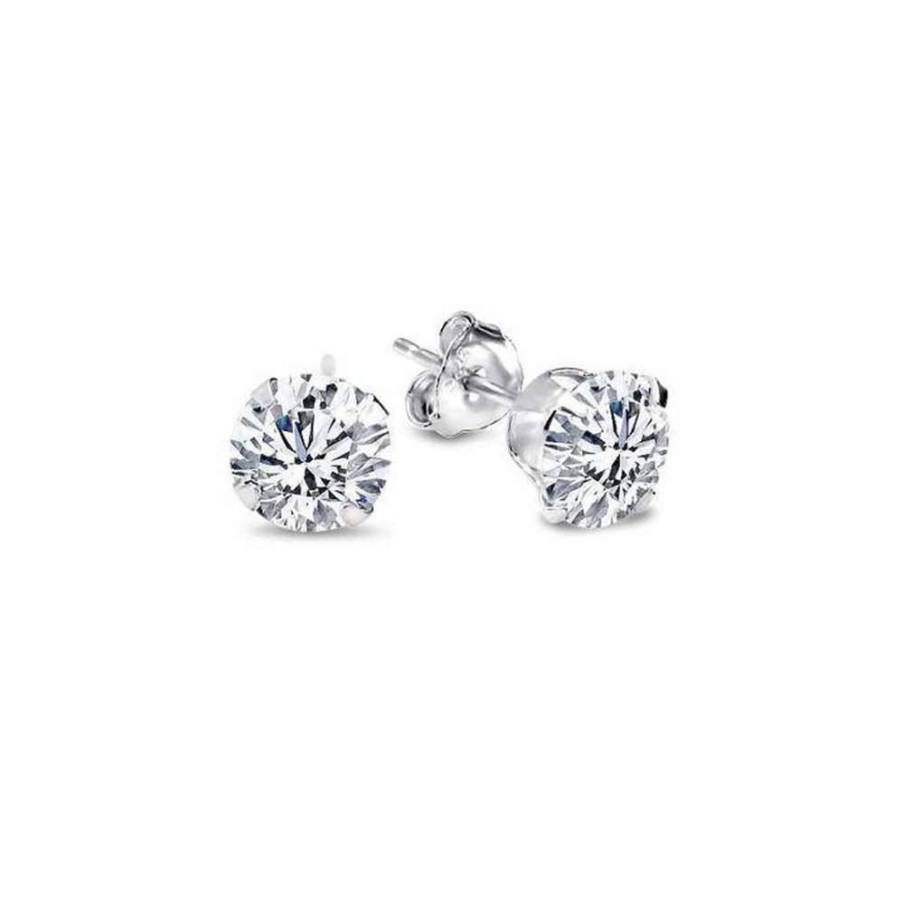 FANTOM 925 Sterling Silver Cubic Zirconia Stud Earrings 5.00 Carat