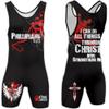 4 Time All American Sublimated Wrestling Singlet  Stitched & Durable Mens Singlet  Singlet for Wrestling, MMA & Powerlifting Wrestling Singlet Youth Boys (Phil 4:13 Red, XXXS/YM 41-50 lbs.) view 2