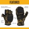 Carhartt Mens Hunt Fleece Camo Flip Mitten Cold Weather Gloves, Black, XX-Large US view 4