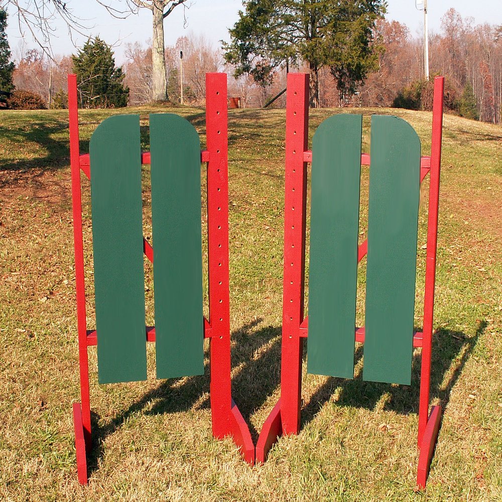 2 Panel Barn Door Wood Wing Standards 5 Foot Redwood/Hunter Green