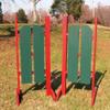 2 Panel Barn Door Wood Wing Standards 5 Foot Redwood/Hunter Green view 1