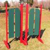 2 Panel Barn Door Wood Wing Standards 5 Foot Redwood/Hunter Green view 2