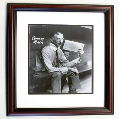 Collectiblia Connie Mack Philadelphia Athletics 8x10 Framed Photo in an 11x14 Double Matted Cherry Frame