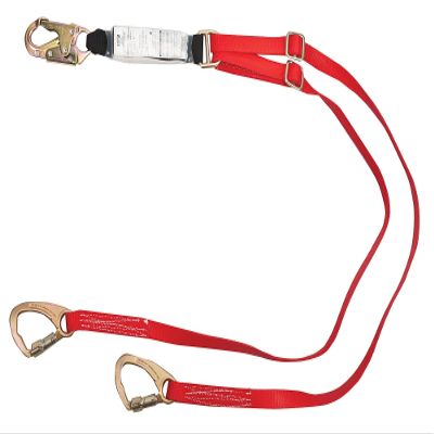 MSA 10047085 FP5K Energy-Absorbing Tie-Back CSA-Certified Adjustable Web Lanyard with Twin-Leg, 36C Harness and Two FP5K Anchorage Connection