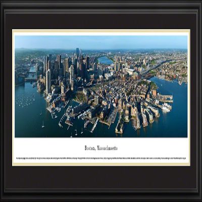 Boston, Massachusetts - Blakeway Panoramas Skyline Posters with Deluxe Frame
