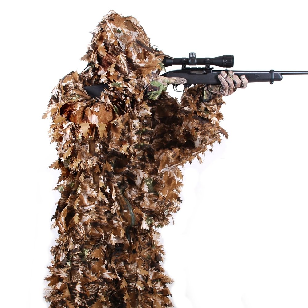 Arcturus 3D Ghillie Leaf Suit: Lightweight, Breathable Leafy Camo Suit for Hunting, Paintball, and Airsoft with Over 1,000 Laser-Cut Leaves (Fall Forest, ML)