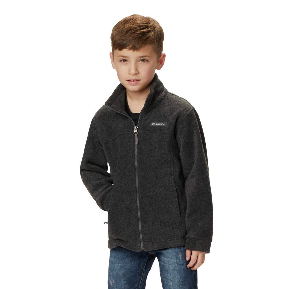 Columbia Youth Boys Steens Mt II Fleece, Charcoal Heather, Small