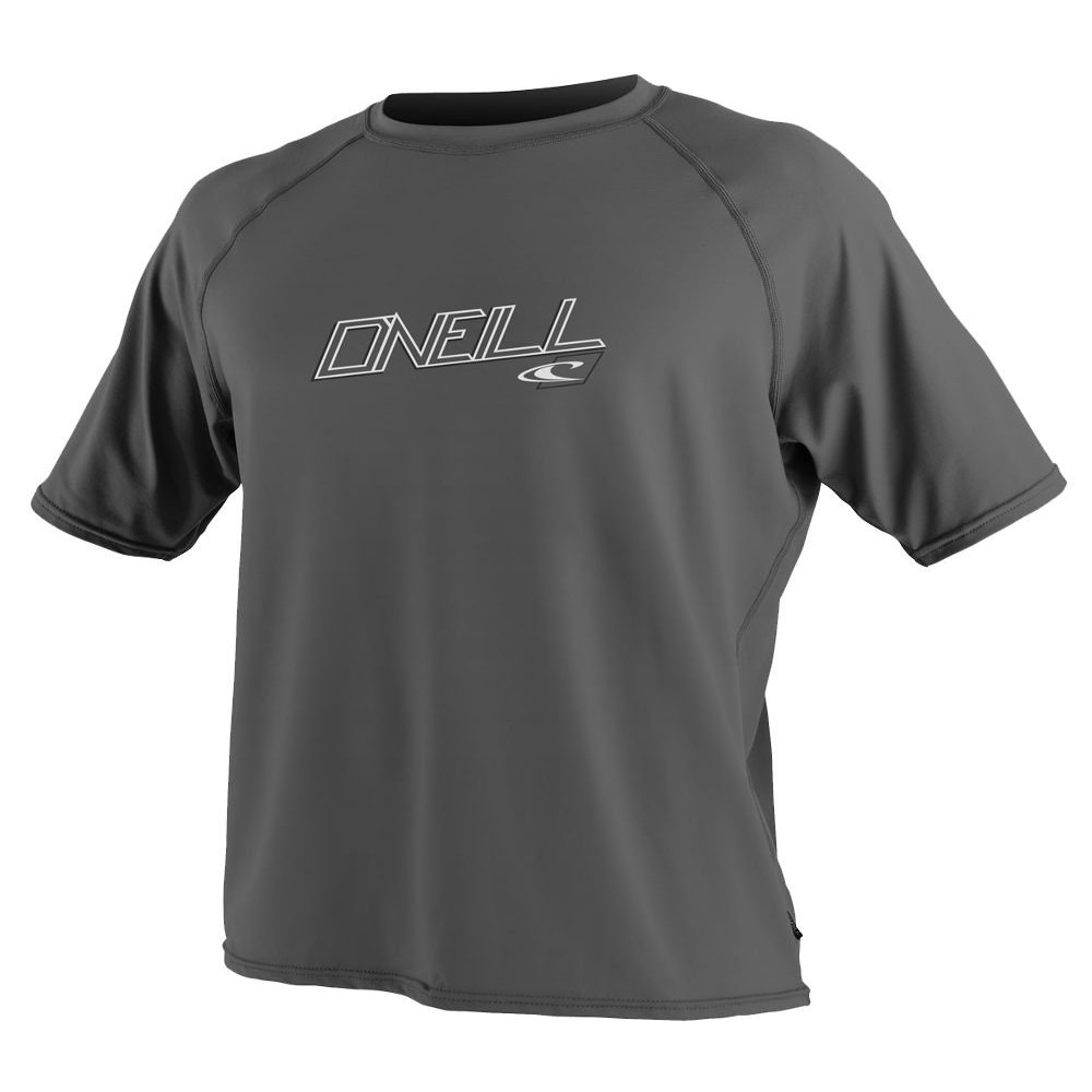 O'Neill Wetsuits Men's 24-7 Tech Short Sleeve Crew Shirt, Graphite, Large