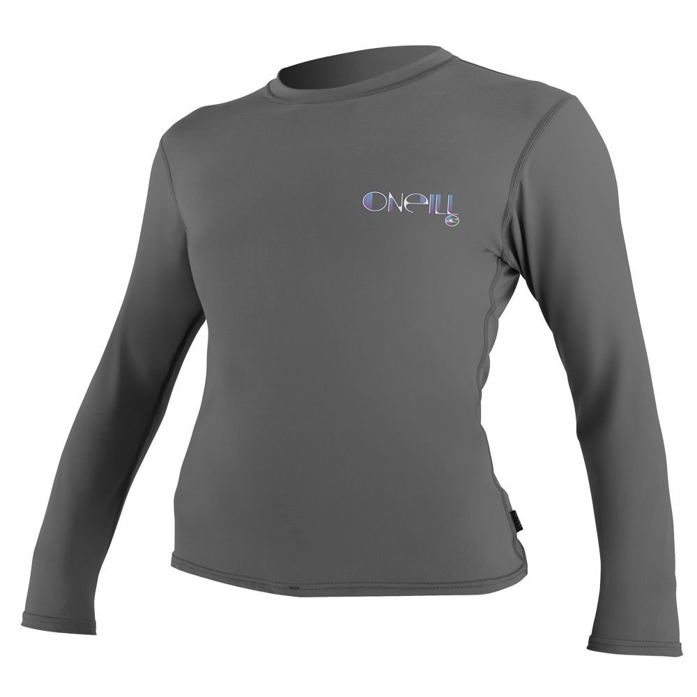 O'Neill Wetsuits Women's Tech 24-7 Long Sleeve Crew Shirt, Graphite, Medium