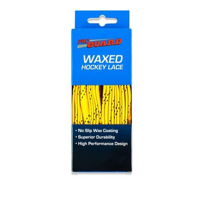 Proguard Plastic Tipped Waxed Hockey Lace , Yellow Boxed, 84-Inch