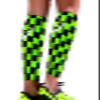 ASICS Checker Printed Calf Sleeve, Black, X-Small view 1