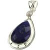 925 Sterling Silver Created SAPPHIRE, Cultured PEARL Pendant, 1.88" view 1