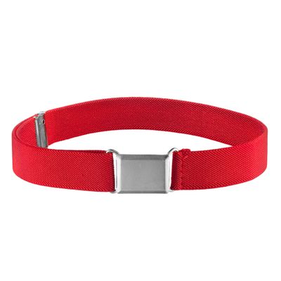 childrens Elastic silver Buckle Belts Boys girls Toddler Size 2t 3t 4t 5t - Red