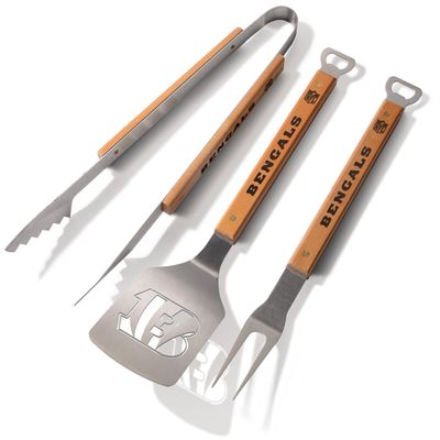 YouTheFan NFL Cincinnati Bengals Classic Series 3-Piece BBQ Set , Stainless Steel, 22" x 9"