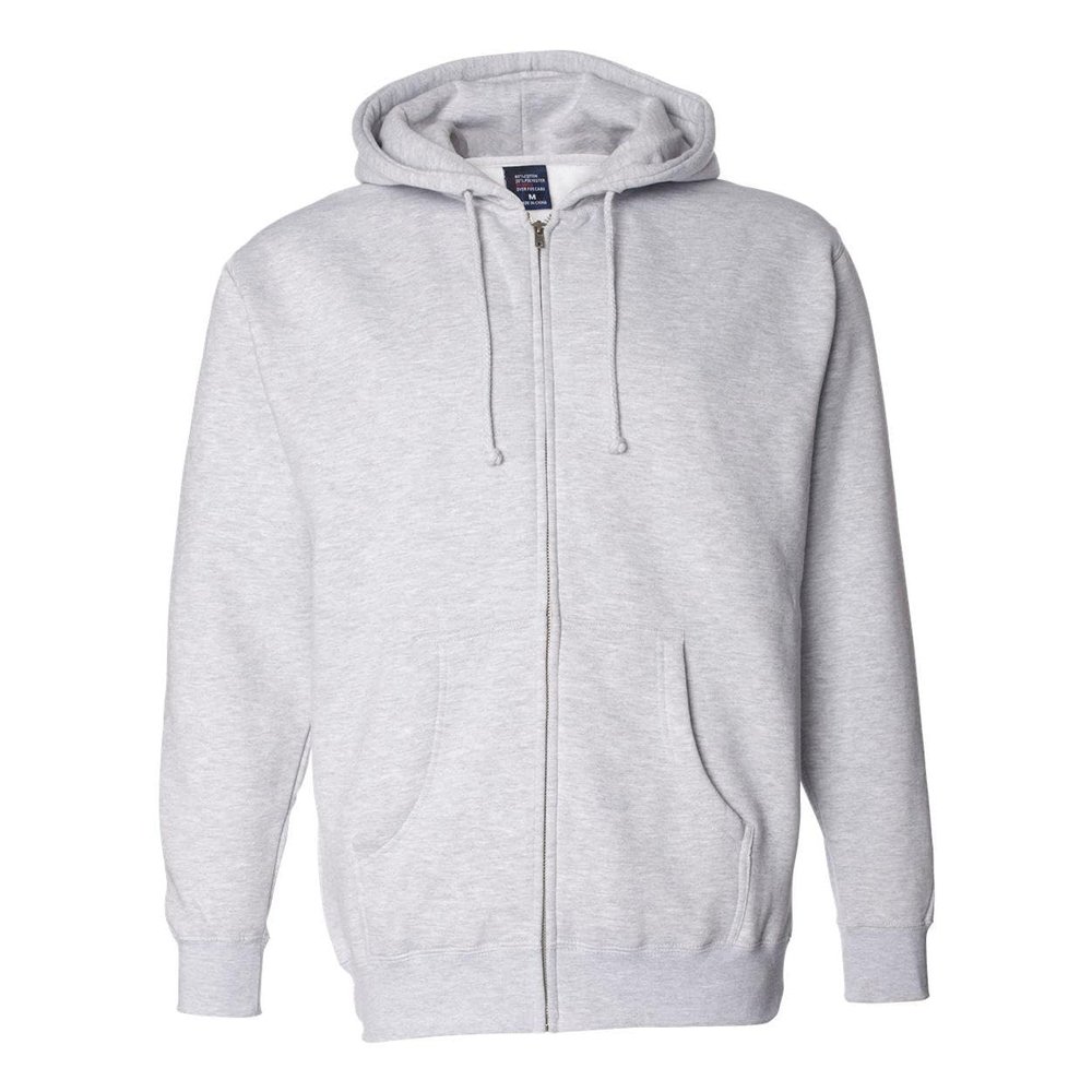 Independent Trading Co. Hooded Full-Zip Sweatshirt XL Grey Heather