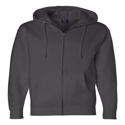 Independent Trading Co. Hooded Full-Zip Sweatshirt XL Solid Charcoal