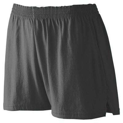 Augusta Sportswear Girls Trim Fit Jersey Short, Black, Small