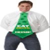 Amscan Green Shamrock Jumbo Neck Tie, One Size, Multicolor view 1