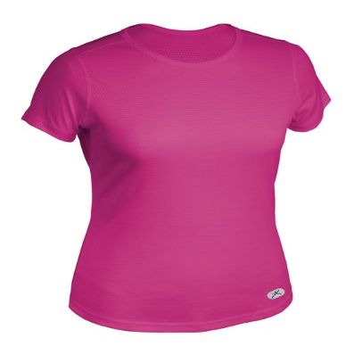 Terramar Women's Dri Release Short Sleeve Tee, Hot Pink, Large