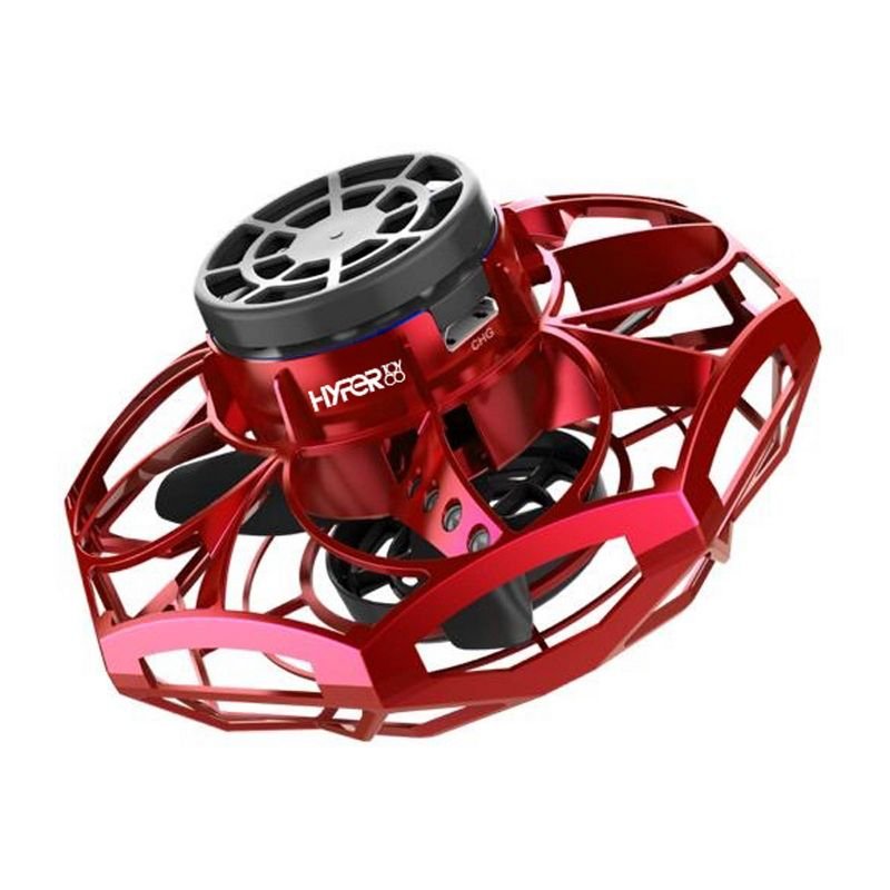 Hyper Cyberspin Motorized LED Flying Disc, Racing Ball, (1 pack)-RED