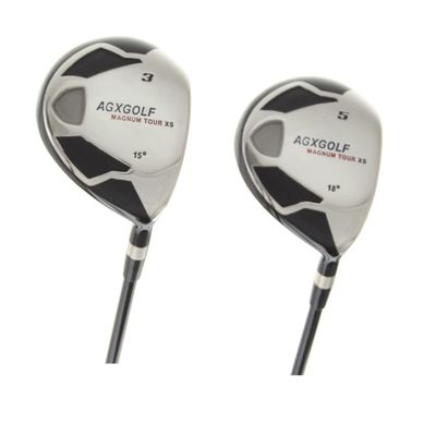 AGXGOLF Magnum XS 3 + 5 Fairway Woods Set: Right Hand Men's Tall (+1 inch) Length, Senior Flex Graphite Shafts + Head Covers; USA Built!