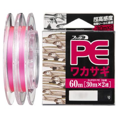 YAMATOYO PE Line PE Wakasagi 60m No. 0.3 4lb 4 Strands Flash Pink