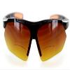 Daredevil Mens Fashion Bifocal Reader Sunglasses Wrap-Around Sports and Anti-Glare(Black + Orange w/Amber +3.00) view 2