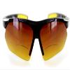 Aloha Eyewear Daredevil Fashion Bifocal Sunglasses w/Wrap-Around Sports Design and Anti-Glare Coating for Active Men (Black Yellow, 1.50) view 2