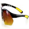 Daredevil Fashion Bifocal Sunglasses with Wrap-Around Sports Design and Anti-Glare Coating for Youthful and Active Men (Black + Yellow w/ Amber +2.00) view 3