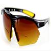 Aloha Eyewear Daredevil Fashion Bifocal Sunglasses w/Wrap-Around Sports Design and Anti-Glare Coating for Active Men (Black Yellow, 2.50) view 1