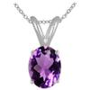 AoneJewelry 0.45Ct Oval Amethyst Pendant in Sterling Silver (6x4 mm) view 1