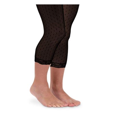 Jefferies Socks Girls 2-6X Dots and Frills Capri, Black, 2-4 Years