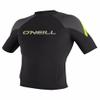 O'Neill Wetsuits UV Sun Protection Mens Hammer Short Sleeve Crew Sun Shirt Rash Guard, Black/Graphite/Lime, Large view 1