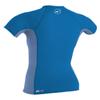 O'Neill UV Sun Protection Girls Skins Short Sleeve Crew Rashguard, Ruby Blue/Periwinkle/Ruby Blue, 4 view 2