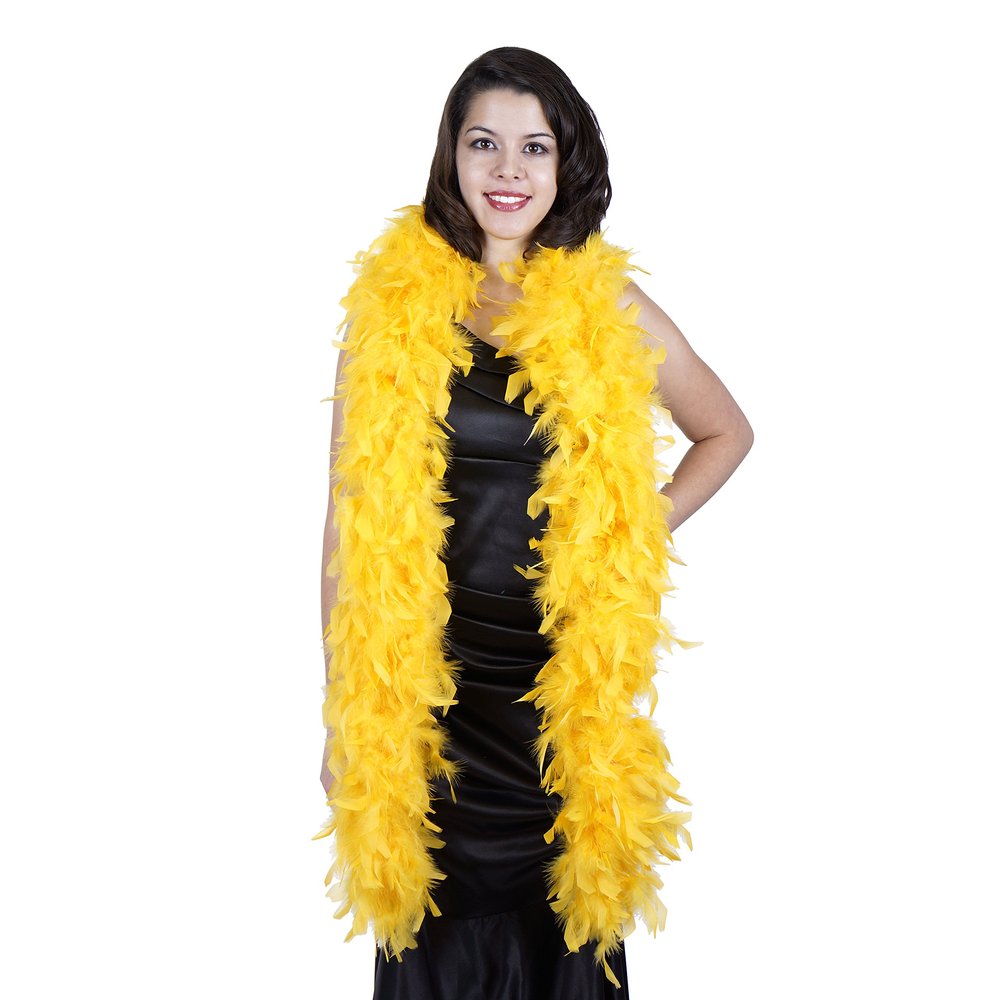 Zucker Turkey Feather Chandelle Boa - (72 Inch) Heavy Feather Boas for Adults - Roaring 20's Costume, Mardi Gras Party Boa