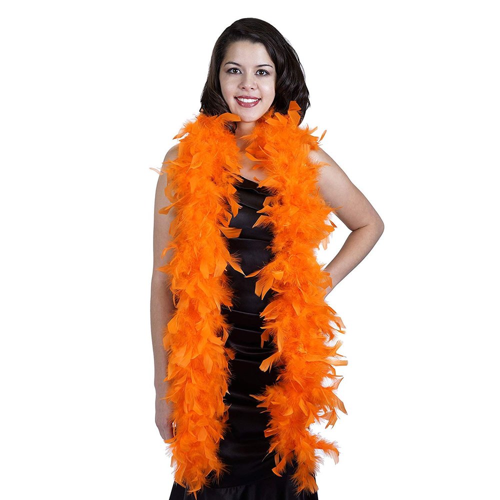 Zucker Turkey Feather Chandelle Boa - (72 Inch) Medium Weight Feather Boas for Party- Roaring 20's Costume, Mardi Gras Boa