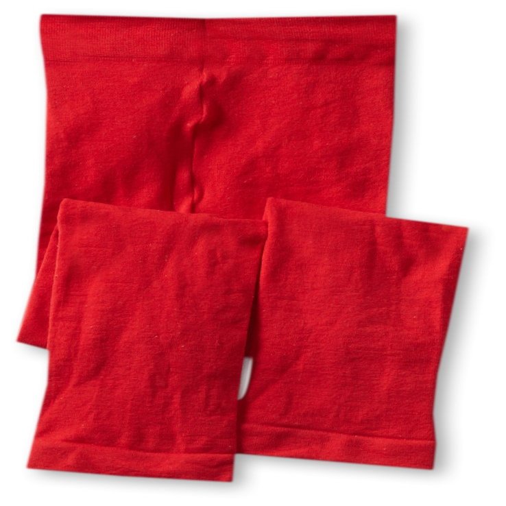 Jefferies Socks Big Girls' Pima Cotton Capri, Red, 8-10 Years
