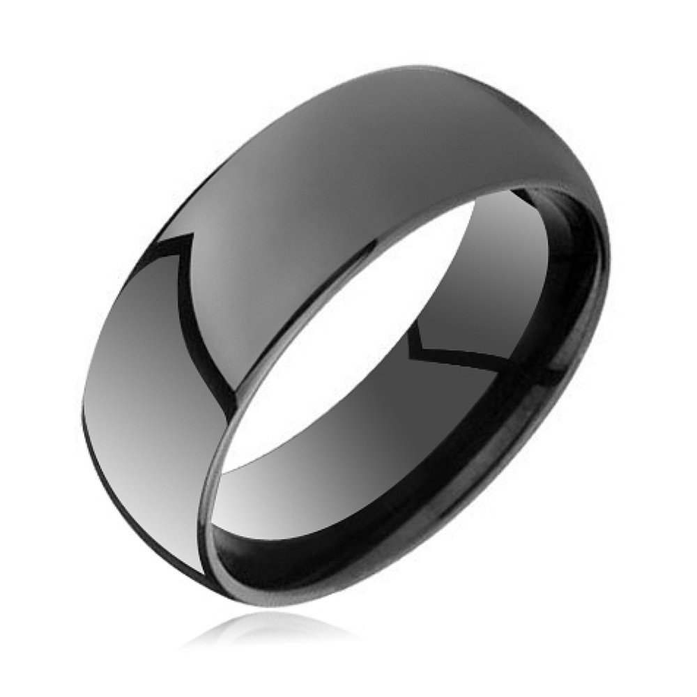 7 mm Black Domed Tungsten Wedding Band