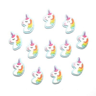 20 Pcs Cute rainbow unicorn resin Cabochon Flatback Decoration Size 15 x 22 mm